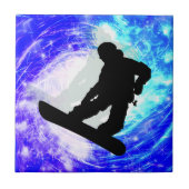 Snowboarder im Whiteout Fliese (Vorderseite)