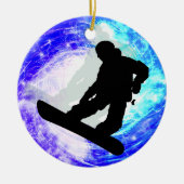 Snowboarder im Whiteout Keramikornament (Vorne)