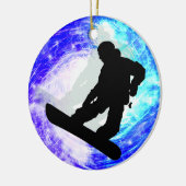 Snowboarder im Whiteout Keramikornament (Links)