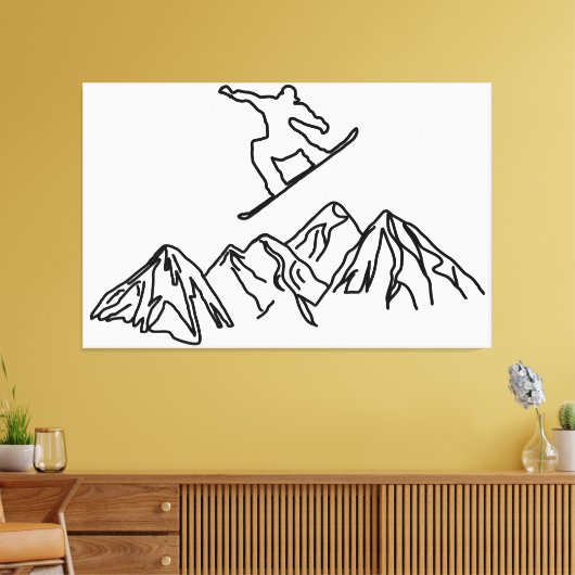 Snowboarder in den Bergen, 02 Leinwanddruck (Insitu (Wohnzimmer))