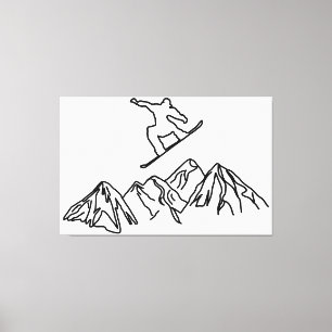 Snowboarder in den Bergen, 02 Leinwanddruck