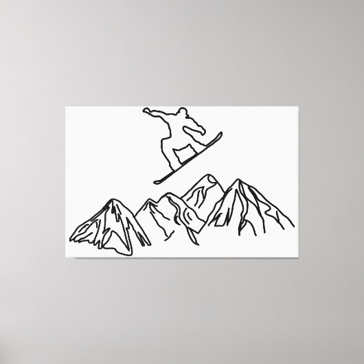 Snowboarder in den Bergen, 02 Leinwanddruck (Vorderseite)