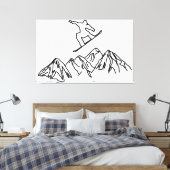 Snowboarder in den Bergen, 02 Leinwanddruck (Insitu (Schlafzimmer))