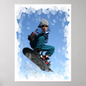 Snowboarder in der SNow Print Poster (Vorne)