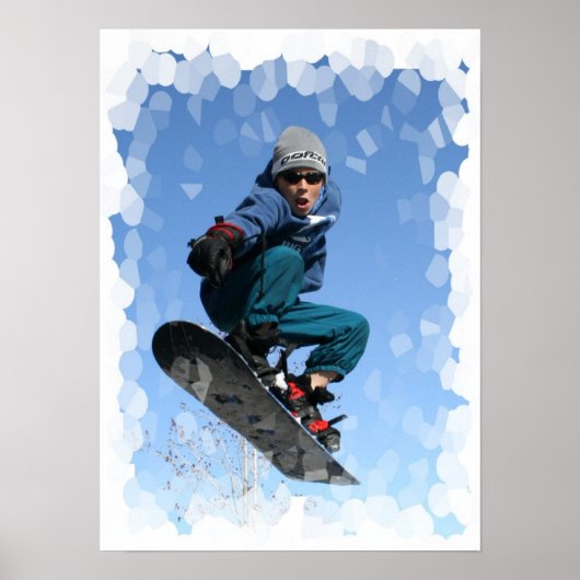 Snowboarder in der SNow Print Poster (Vorne)