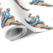 Snowboarder in einer psychedelischen Zebra-Printwe Geschenkpapier (Rolleneckpunkt)