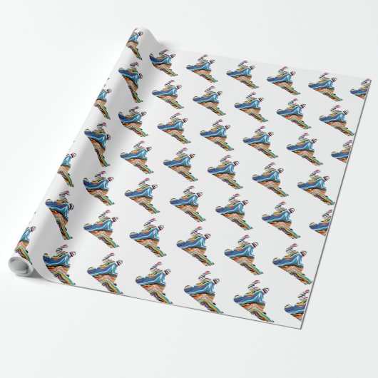 Snowboarder in einer psychedelischen Zebra-Printwe Geschenkpapier (Ungerollt)