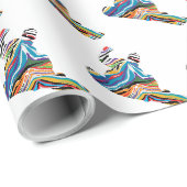 Snowboarder in Psychedelic Cheetah Pattern Geschenkpapier (Rolleneckpunkt)