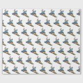 Snowboarder in Psychedelic Cheetah Pattern Geschenkpapier (Flach)