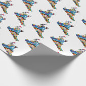 Snowboarder in Psychedelic Cheetah Pattern Geschenkpapier (Ecke)