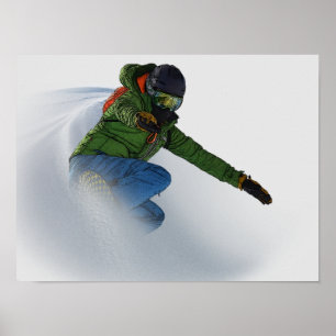 Snowboarder in Pulver Poster