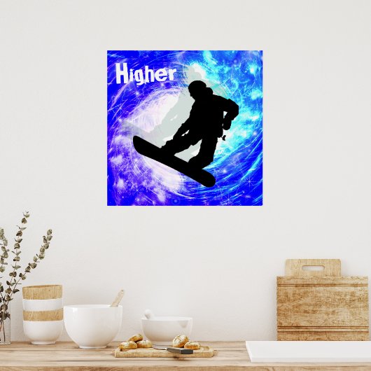 Snowboarder in Whiteout Poster (Küche)