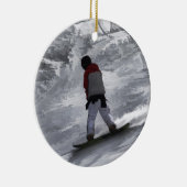 Snowboarder "Just cruisin" Wintersportgeschenk Keramikornament (Rechts)