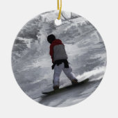 Snowboarder "Just cruisin" Wintersportgeschenk Keramikornament (Vorne)