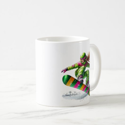 Snowboarder kaffeetasse (VorderseiteRechts)