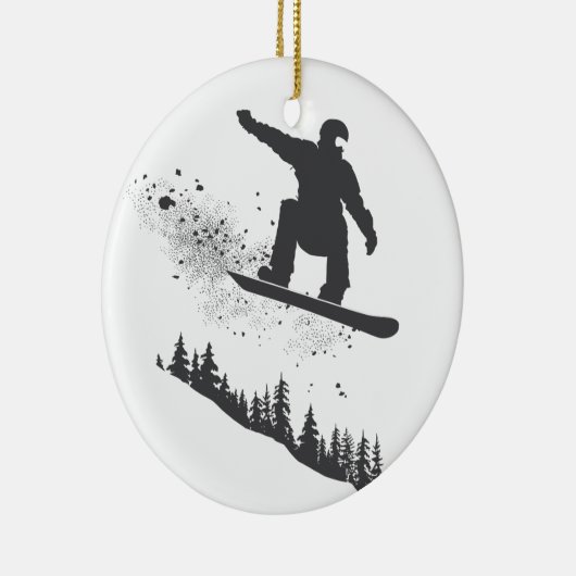 Snowboarder Keramik Ornament (Rechts)