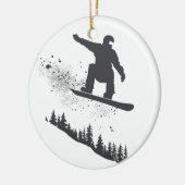 Snowboarder Keramik Ornament (Links)
