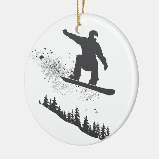 Snowboarder Keramik Ornament (Links)