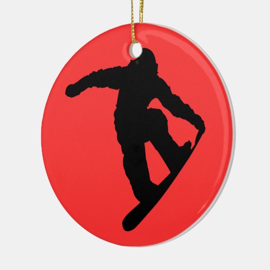 Snowboarder Keramik Ornament (Links)