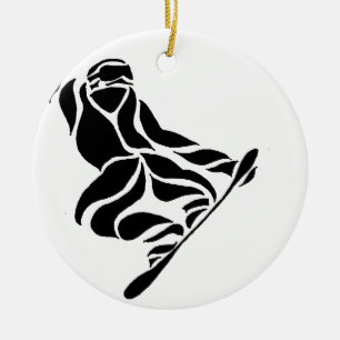 Snowboarder Keramikornament