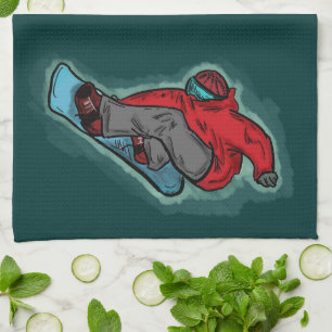 Snowboarder-Küchenhandtuch Küchentuch