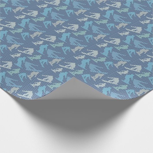 Snowboarder Lines Geschenkpapier (Ecke)