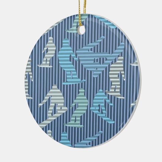Snowboarder Lines Keramik Ornament (Links)