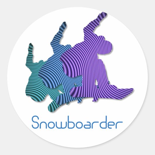 Snowboarder-Logo-Aufkleber Runder Aufkleber (Vorderseite)