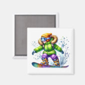 Snowboarder Magnet (Vorderseite/Rückseite)