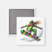 Snowboarder Magnet   (Vorderseite/Rückseite)