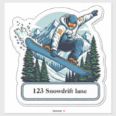 Snowboarder mailbox address sticker (Blatt)