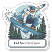 Snowboarder mailbox address sticker (Vorderseite)
