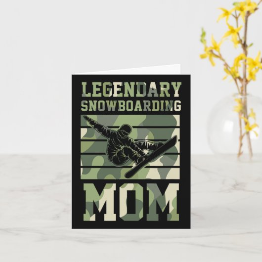 Snowboarder Mama 80er Retro Snowboarder Karte (Gelbe Blume)