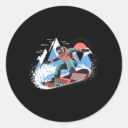 Snowboarder Master Die Pisten Snowboarden Snowboar Runder Aufkleber (Vorderseite)
