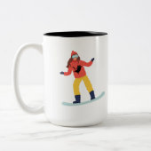 Snowboarder mit einer Katzenjacke Zweifarbige Tasse (Links)