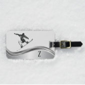 Snowboarder Monogram Silver Snowboard Gepäckanhänger