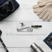 Snowboarder Monogram Silver Snowboard Gepäckanhänger