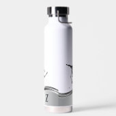 Snowboarder Monogram Silver Snowboard Trinkflasche (Links)
