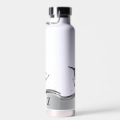 Snowboarder Monogram Silver Snowboard Trinkflasche (Rechts)