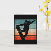Snowboarder Mountain Skipiste Retro Snowboarden Karte (Gelbe Blume)