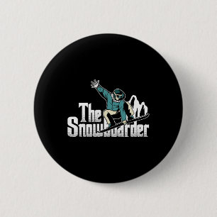 Snowboarder Mountains Winter Extreme Sports Snowbo Button