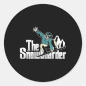 Snowboarder Mountains Winter Extreme Sports Snowbo Runder Aufkleber (Vorderseite)
