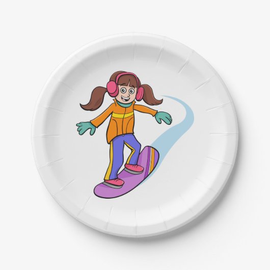 Snowboarder Pappteller (Vorderseite)