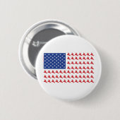 Snowboarder-Patriotisch-Flagge Button (Vorne & Hinten)