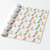 Snowboarder Pattern Holiday Xmas Geschenkpapier (Ungerollt)