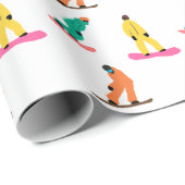 Snowboarder Pattern Holiday Xmas Geschenkpapier (Rolleneckpunkt)