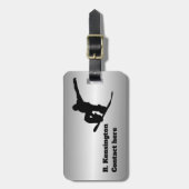 Snowboarder Personalisiert Gepäckanhänger (Vorderseite vertikal)