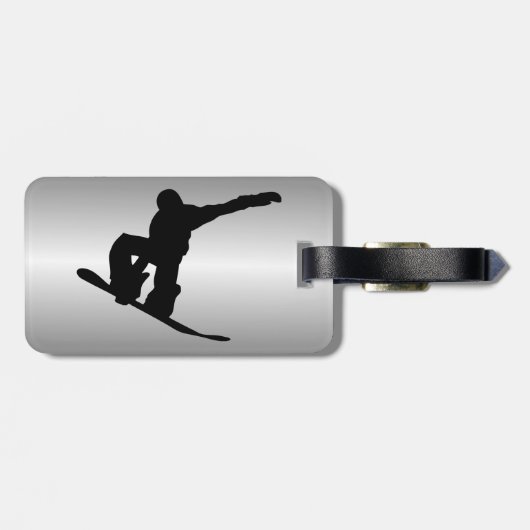 Snowboarder Personalisiert Gepäckanhänger (Rückseite horizontal)