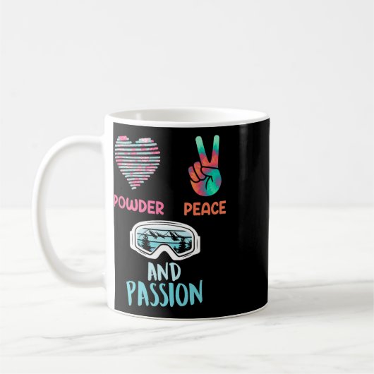 Snowboarder Powder Peace and Pion Funny Girls Kaffeetasse (Links)
