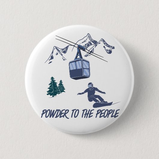 Snowboarder Power zum People Ski Resort Button (Vorderseite)